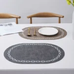 Oval Table Placemat Faux Leather Kitchen Dining Cream Table Pad Luxury Place Mat Tableware Cafe Pad Kitchen Accessories Салфетки - Image 2