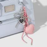 Luxury Charm Tassel Love Heart Pendant Handmade Creative Bowknot Keychain Cute Glossy Pendant Keychain Bag Accessories - Image 3