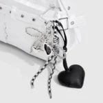 Luxury Charm Tassel Love Heart Pendant Handmade Creative Bowknot Keychain Cute Glossy Pendant Keychain Bag Accessories - Image 2