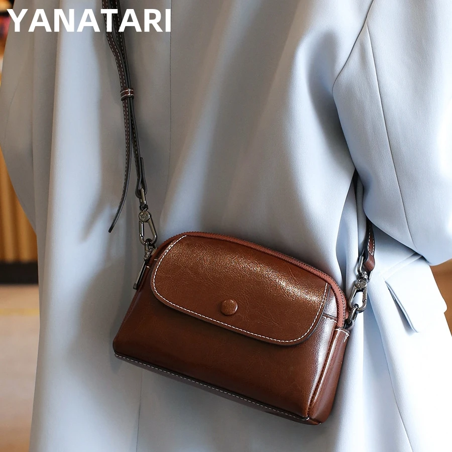 kf-S7adb2c46113a4dd691b959d418cab9ac7 YANATARI mini small genuine leather vintage bag Crossbody Bag luxury mobile phone shoulder bag women mobile bag for women - Image 1