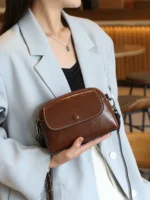 YANATARI mini small genuine leather vintage bag Crossbody Bag luxury mobile phone shoulder bag women mobile bag for women - Image 4