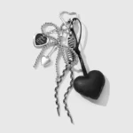 Luxury Charm Tassel Love Heart Pendant Handmade Creative Bowknot Keychain Cute Glossy Pendant Keychain Bag Accessories