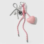 Luxury Charm Tassel Love Heart Pendant Handmade Creative Bowknot Keychain Cute Glossy Pendant Keychain Bag Accessories - Image 4