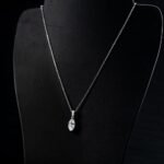 DiamondLite CZ Marquise-Cut Adjustable Pendant Necklace – Sterling Silver (20")