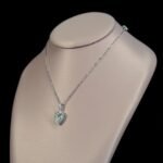 DiamondLite CZ Pear Halo Necklace – Sterling Silver, Adjustable 19"