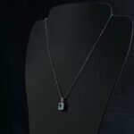 DiamondLite CZ Emerald-Cut Adjustable Pendant Necklace – Sterling Silver (20")