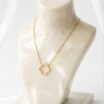 Open Clover Rolo Necklace – Sterling Silver, 18K Gold Plated (16"+3") - Image 3