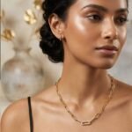 DiamondLite CZ Paperclip Link Necklace – Sterling Silver, 18K Gold Plated (16"+2") - Image 2