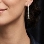 DiamondLite CZ Elongated Link Earrings – Sterling Silver, 18K Gold Plated (21.5×13mm) - Image 2