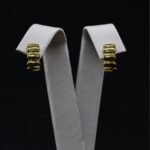 14mm Puffy Ribbed Half Hoop Earrings – Sterling Silver, 18K Gold Plated