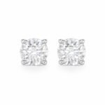 Classic Round Cut Cubic Zirconia Solitaire Stud Earrings for Women, 4-Prong Silver Tone , Everyday & Party Jewelry1