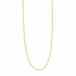 Minimalist Gold Paperclip Chain Necklace for Women , Elegant Gold Link Chain , Layering Fashion Jewelry