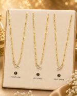 Elegant Gold Paperclip Link Necklace with Crystal Pavé Clasp Pendant for Women , Minimalist Statement Chain Jewelry - Image 2