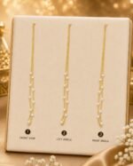 Elegant Gold Pearl Station Necklace for Women , Minimalist Beaded Chain Necklace , Layering Fashion Jewelry - Image 2